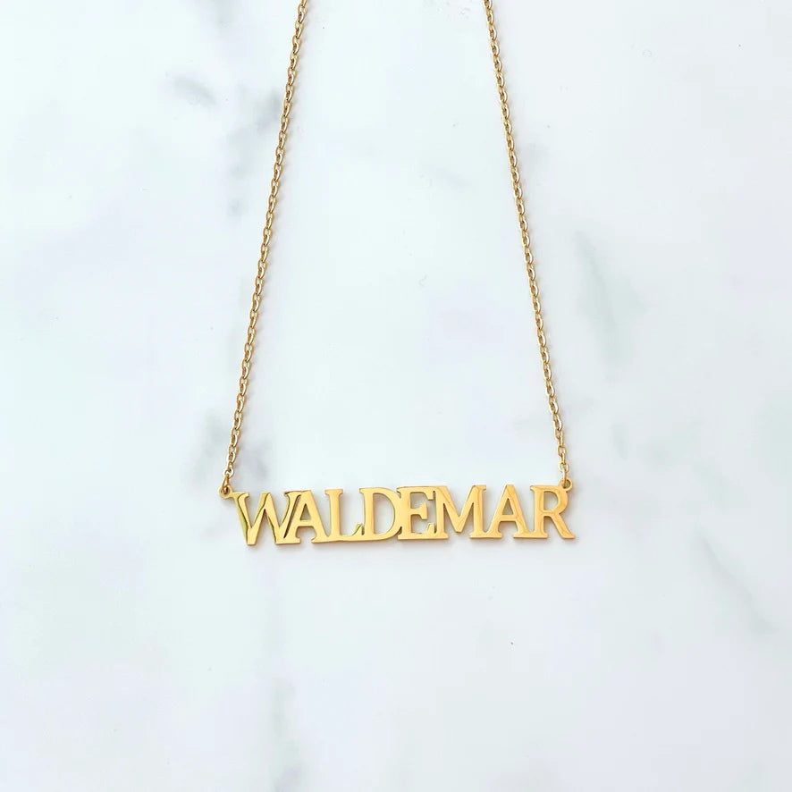 Camp Nameplate Necklace- Waldemar