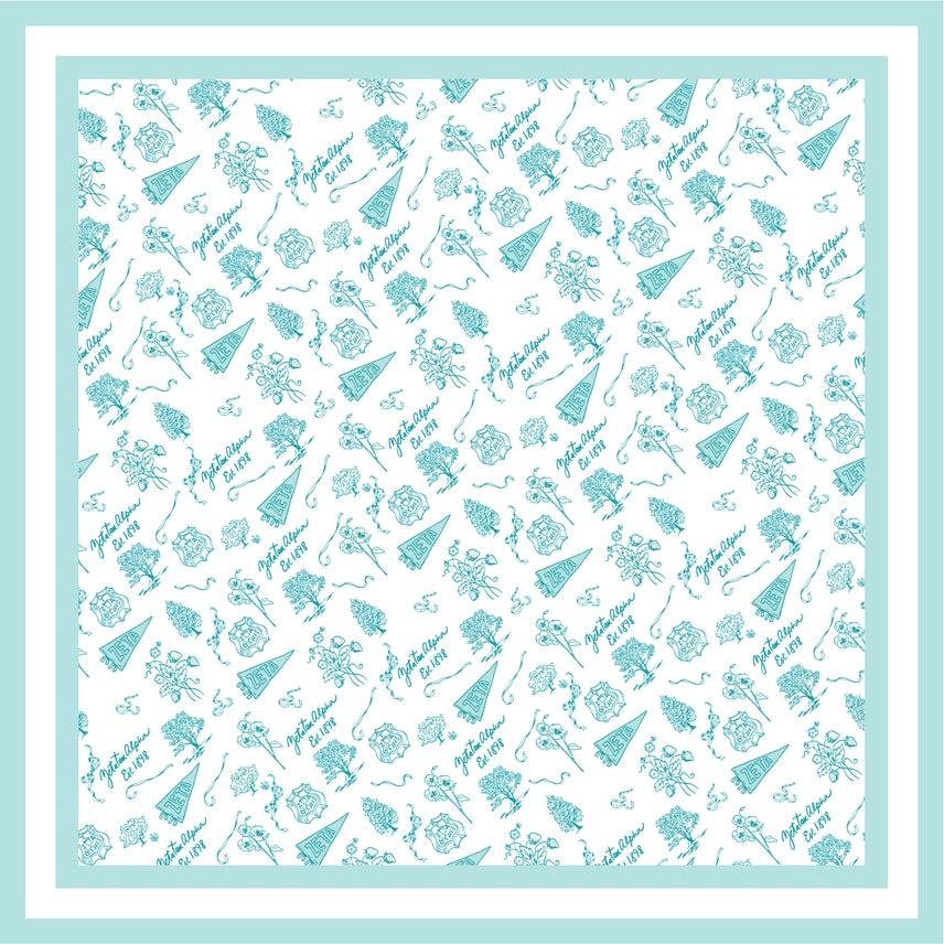Greek Toile Silk Scarve-Zeta Tau Alpha Preorder