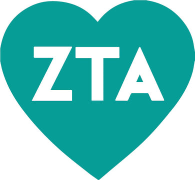 Acrylic Heart Pin- Zeta Tau Alpha