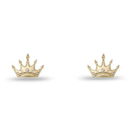 Gold Crown Stud Earrings