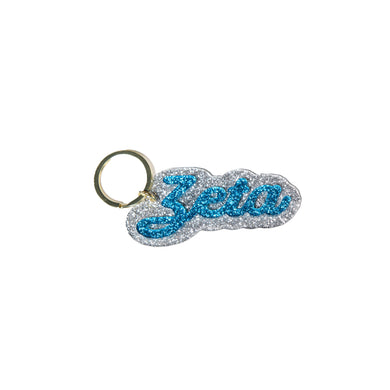 Glitter Script Keychain- Zeta Tau Alpha