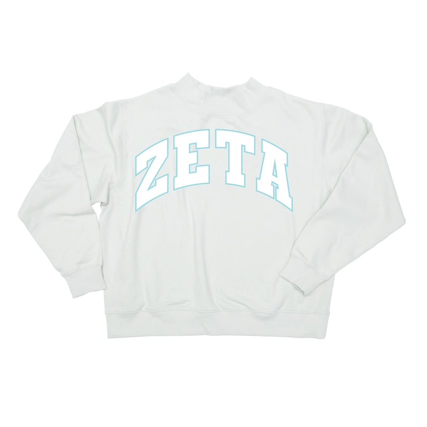 Mock Neck Twill Sweatshirt- Zeta Tau Alpha