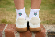 Heart Quarter Socks- Zeta Tau Alpha