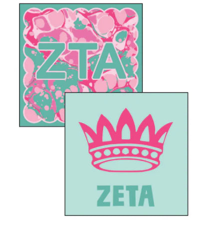 Reversible Acrylic Marbled Coaster- Zeta Tau Alpha