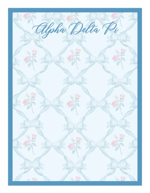 Romantic Floral Notepad-Alpha Delta Pi