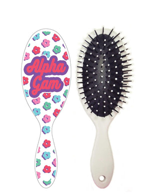 Floral Hairbrush- Alpha Gamma Delta