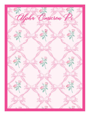 Romantic Floral Notepad-Alpha Omicron Pi