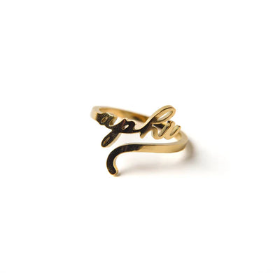 Romantic Script Adjustable Ring-Alpha Phi