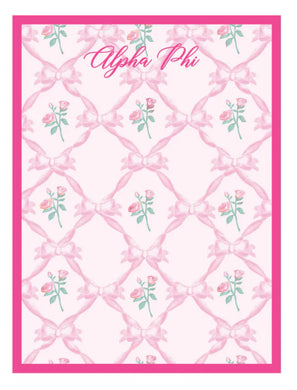 Romantic Floral Notepad-Alpha Phi