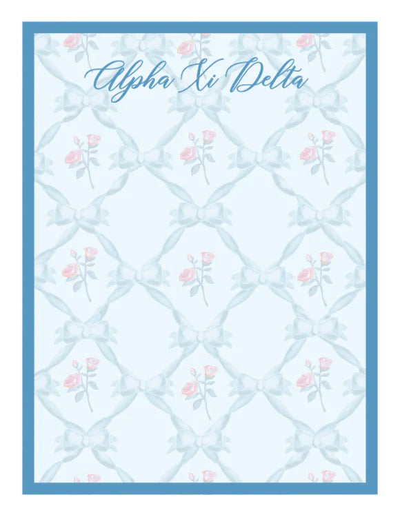 Romantic Floral Notepad-Alpha Xi Delta