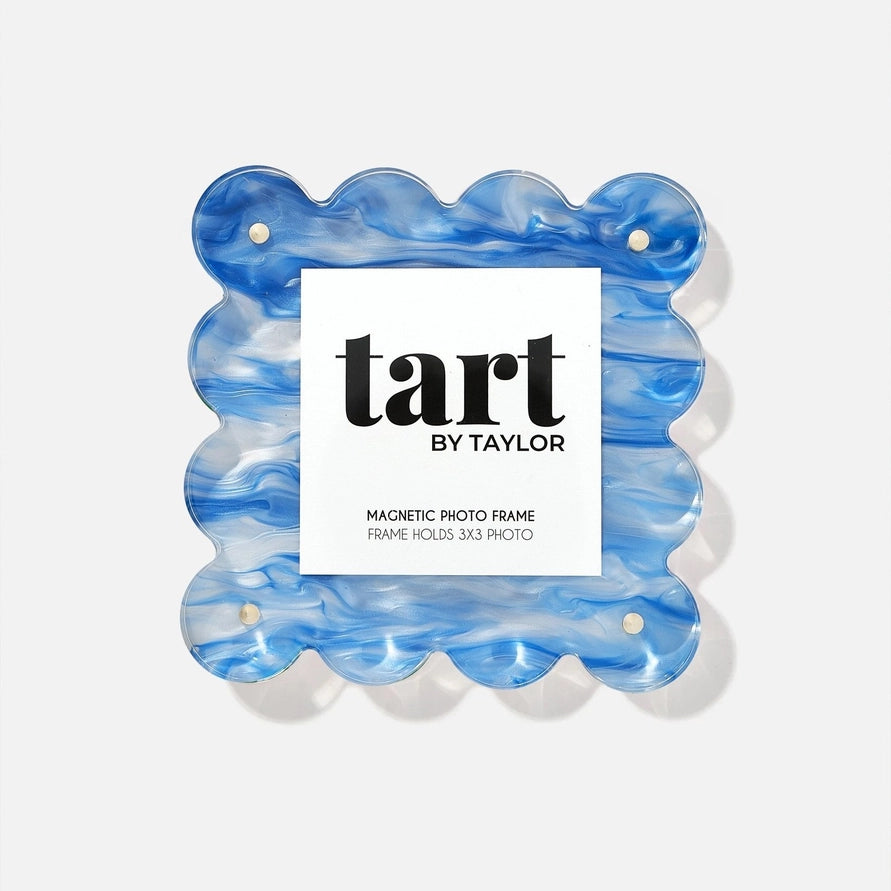 Mini Acrylic Picture Frame- Blue Marbled