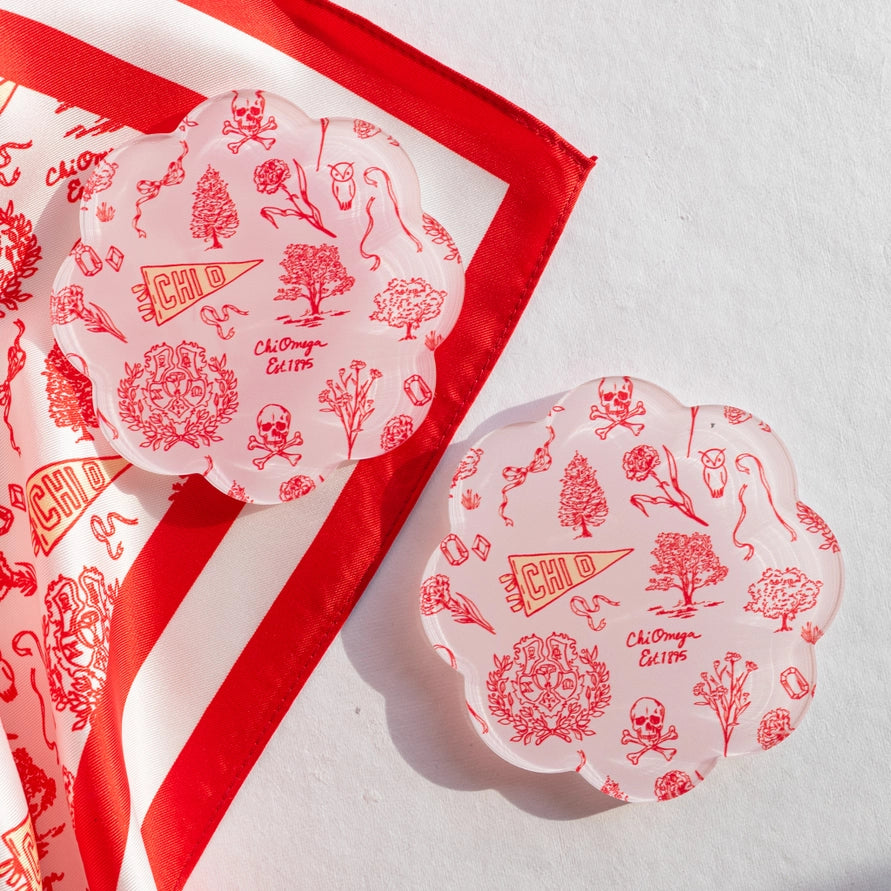 Toile Acrylic Coaster- Chi Omega