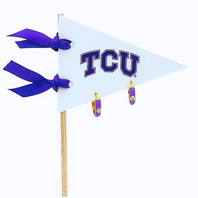 Huggie Hoops Earrings- TCU