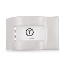 Teleties Flat Rectangle Hair Clip- Coconut White