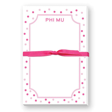 Sorority Greek Large Notepad Polkadot-Phi Mu