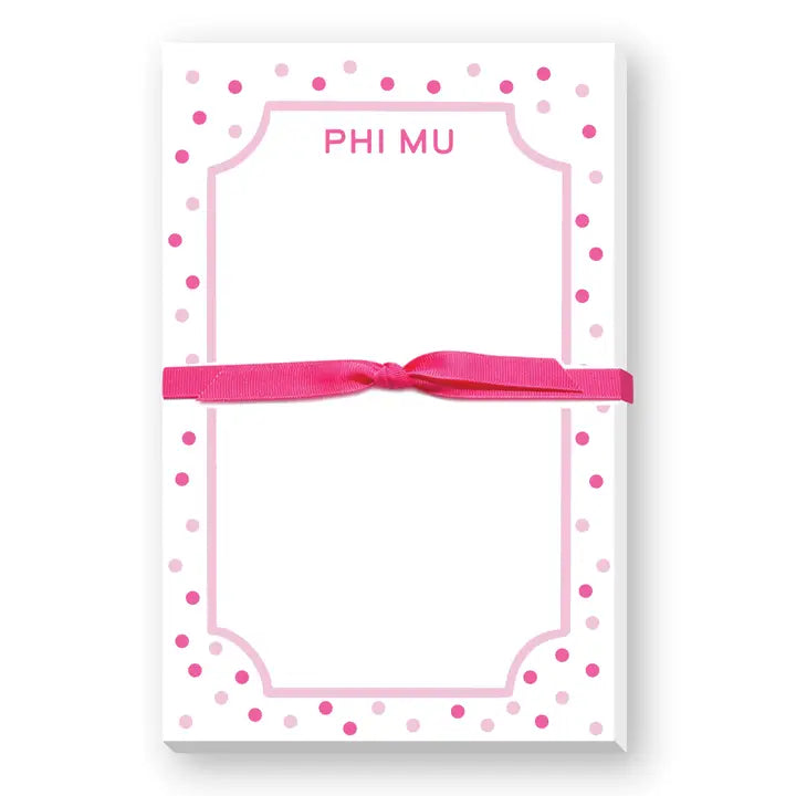 Sorority Greek Large Notepad Polkadot-Phi Mu