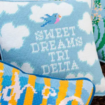 Sorority Needlepoint Pillow *Pre-Order*Delta Delta Delta