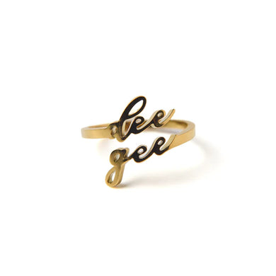 Romantic Script Adjustable Ring-Delta Gamma