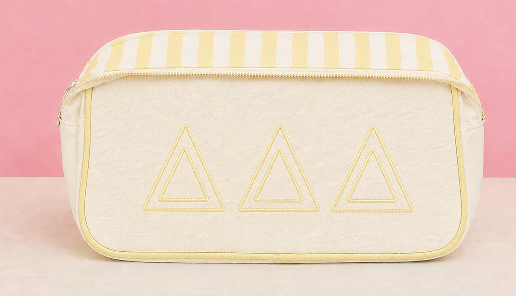 Canvas and Colors Cosmetic Bag- Delta Delta Delta