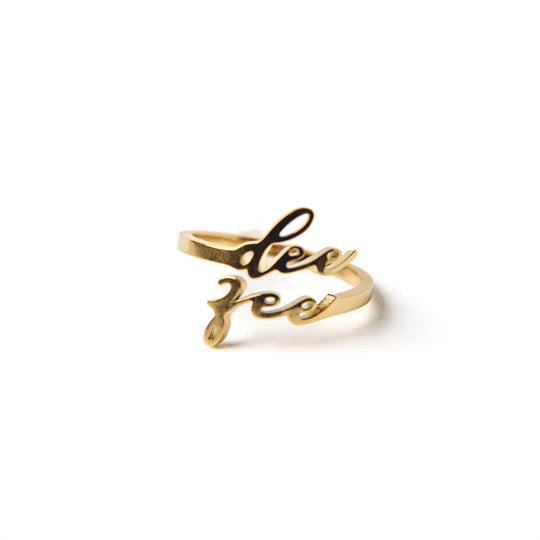 Romantic Script Adjustable Ring-Delta Zeta