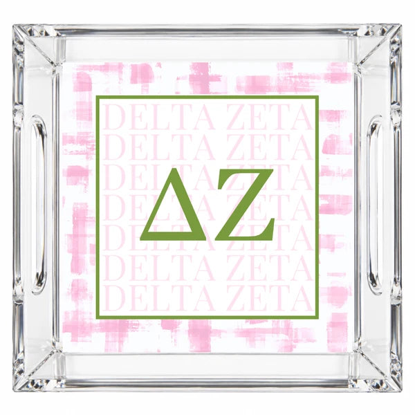 Acrylic Handled Tray- Delta Zeta