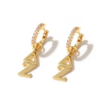 Greek Letter Huggie Hoops- Delta Zeta