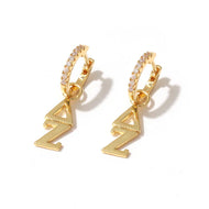 Greek Letter Huggie Hoops- Delta Zeta