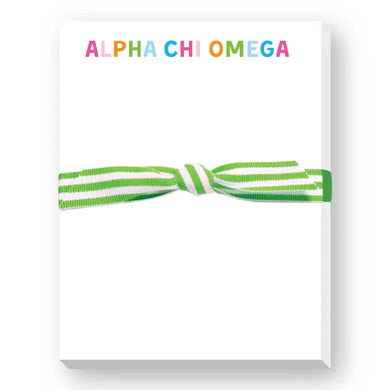 Sorority Greek Rainbow Mini Notepad - Alpha Chi Omega