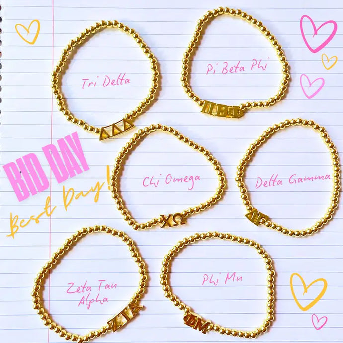 Bid Day Add-On Gold Bead Bracelet