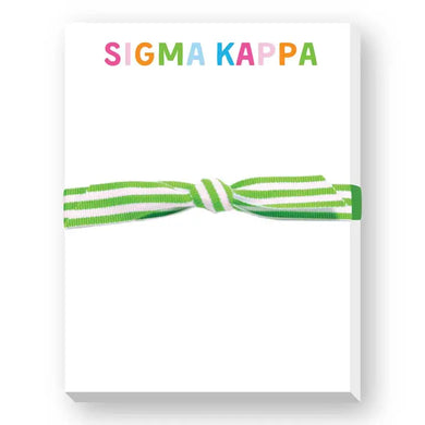 Sorority Greek Rainbow Mini Notepad - Sigma Kappa