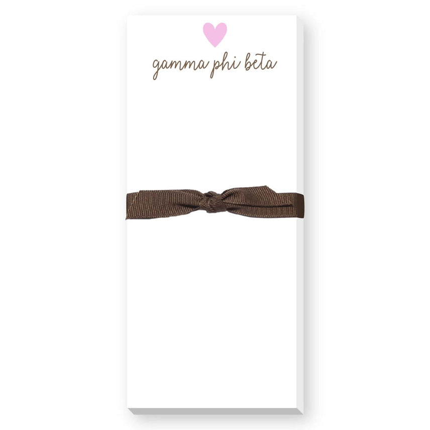 Skinnie Heart Notepad- Gamma Phi Beta