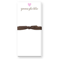 Skinnie Heart Notepad- Gamma Phi Beta