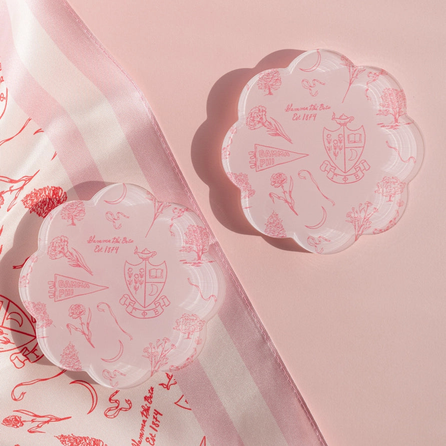 Toile Acrylic Coaster- Gamma Phi Beta