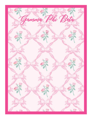 Romantic Floral Notepad-Gamma Phi Beta