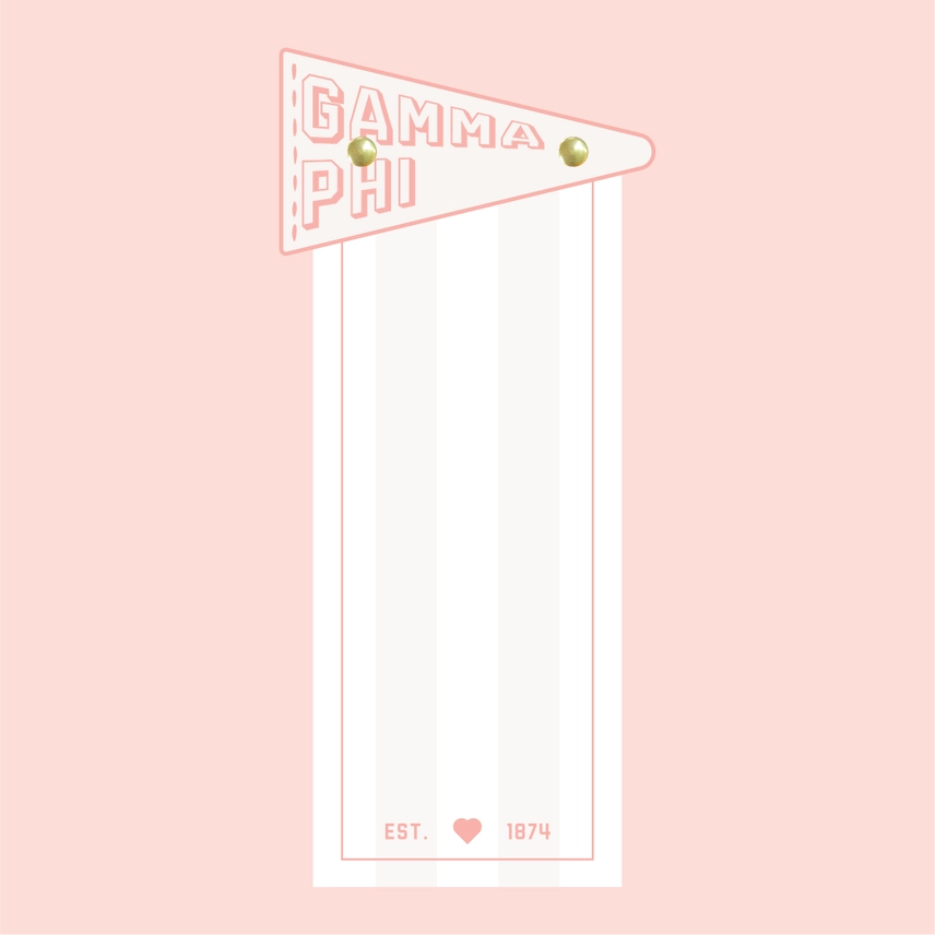 Pennant Flag Notepad-Gamma Phi Beta