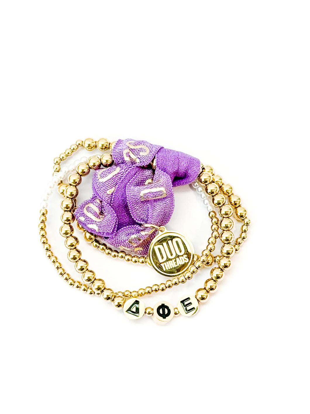 Everyday Gold Bracelet Stack- Delta Phi Epsilon