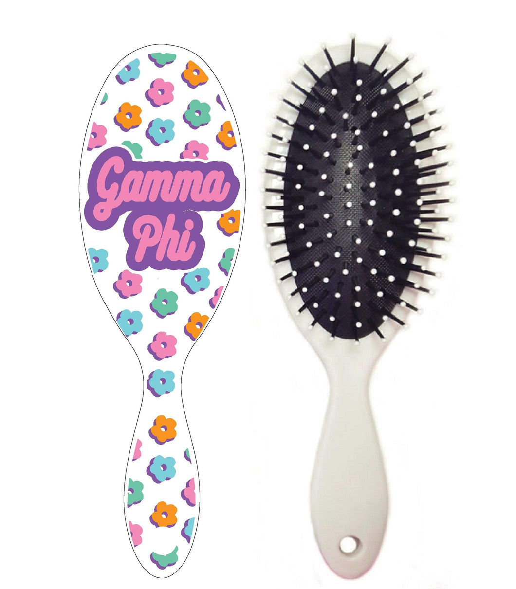 Floral Hairbrush- Gamma Phi Beta
