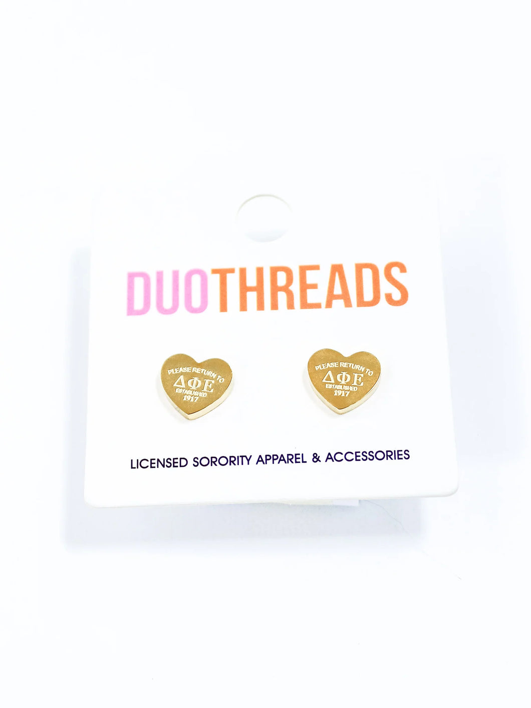 Sorority Heart Studs- Delta Phi Epsilon