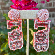 Greek Beaded Earrings- Gamma Phi Beta