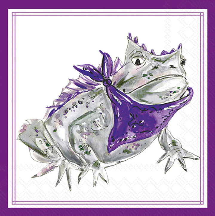 Hometown Pride Cocktail Napkin- Purple Horned Frog