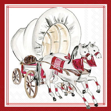 Hometown Pride Cocktail Napkin- Covered Wagon