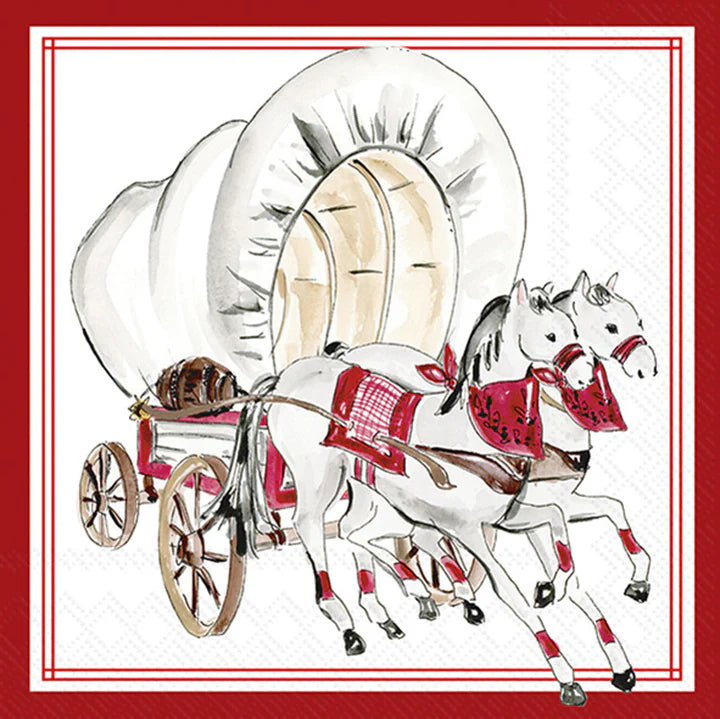 Hometown Pride Cocktail Napkin- Covered Wagon
