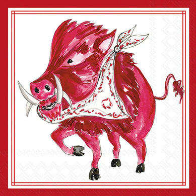 Hometown Pride Cocktail Napkin- White Boar