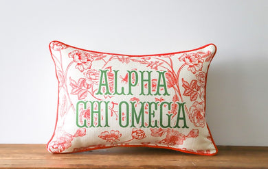 Sorority Toile Alpha Chi Omega Pillow