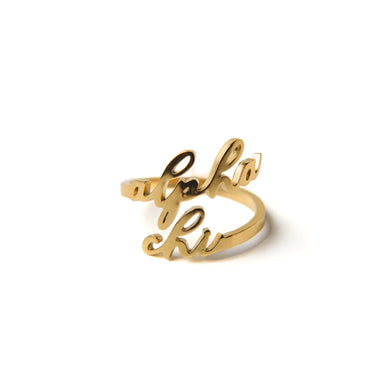 Romantic Script Adjustable Ring-Alpha Chi Omega