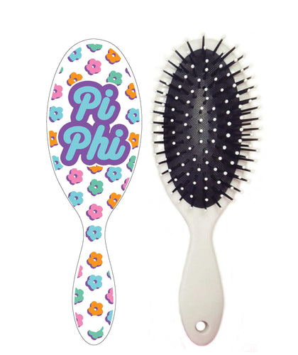 Floral Hairbrush- Pi Beta Phi
