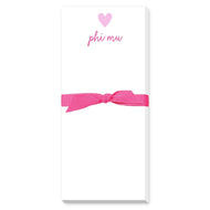 Skinnie Heart Notepad- Phi Mu