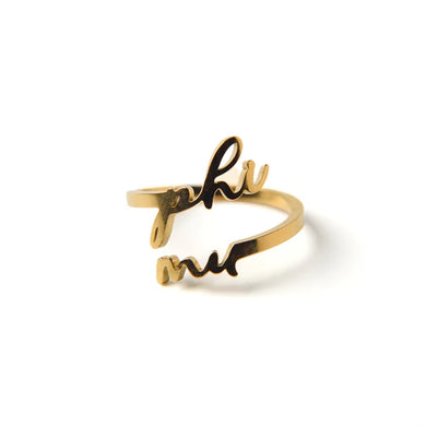 Romantic Script Adjustable Ring-Phi Mu