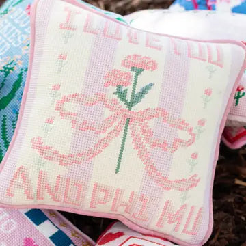 Sorority Needlepoint Pillow *Pre-Order*Phi Mu