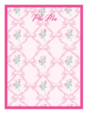 Romantic Floral Notepad-Phi Mu